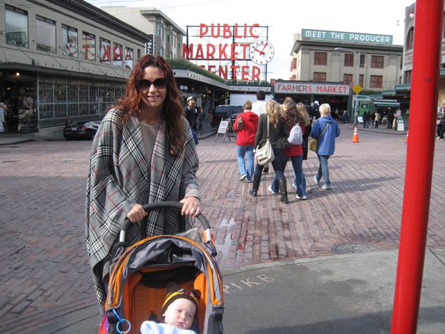 April and JJ getting ready for the morning rush at Pike Place Market