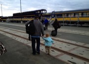 JJ and I heading for the train