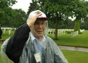 My father - giving his fallen comrades a salute at the Omaha Beach Cemetery in Normandy
